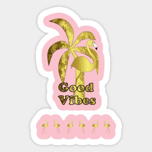 Good Vibrations Summer Flamingo Sticker